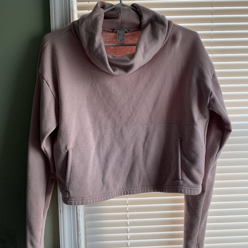 Athleisure - cropped pull over, mauve, forever21